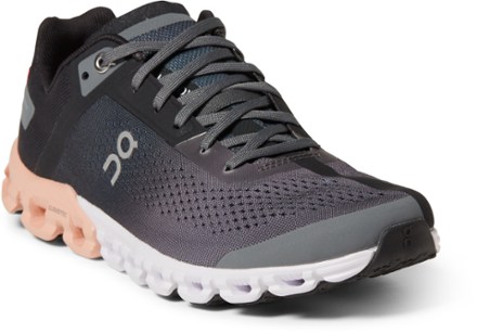 On Cloudflow Road-Running Shoes - Women's 3/4 view (Rock/Rose)