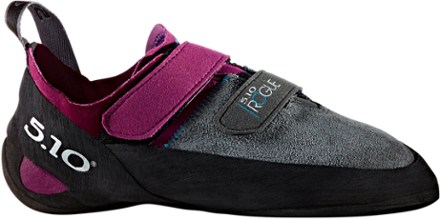 purple climbing shoes