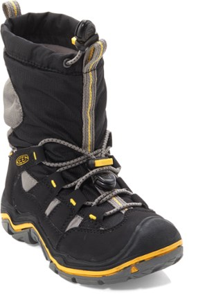 Keen Kids Winterport II Waterproof Snow Winter Boot Sz 1 & 12 Black Yello Grey 