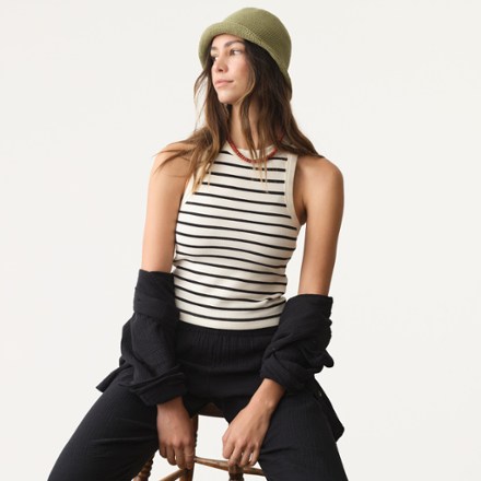 Marine Layer Lexi Rib Sun-In High Neck Crop Tank Top - Women's 2