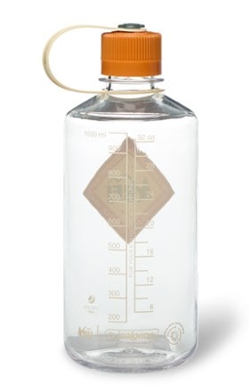 REI Co-op Nalgene Sustain Graphic Narrow-Mouth Water Bottle - 32 fl. oz. Back view (Diamond/Clear)