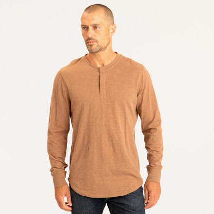 Threads 4 Thought Threads 4 Thought Men's Leeroy Long-Sleeve Slub Henley Shirt  Brown XXL - $32.97 at REI.com