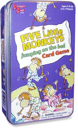 University Games Five Little Monkeys Jumping On The Bed Travel Card Game Tin Rei Co Op