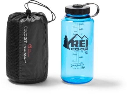 COCOON Merino Wool Mummy Liner Stuff sack (32oz. water bottle sold separately) (Black)