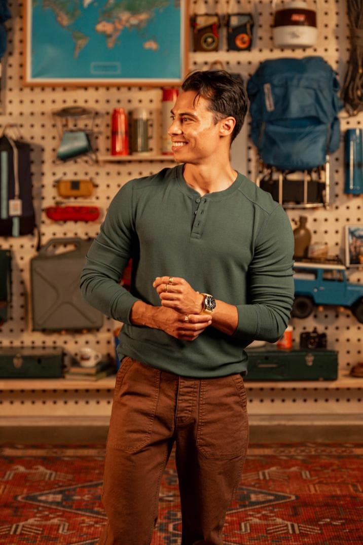 Location Image for Global Waffle Henley Shirt - Men's