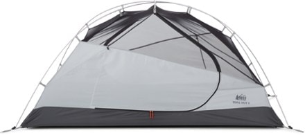 REI Co-op Trail Hut 2 Tent with Footprint Straight on view  (Kabocha Orange)