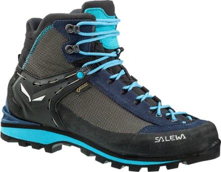 Salewa Crow GTX Mountaineering Boots - Women's Side view (Premium Navy/Ethernal Blue)