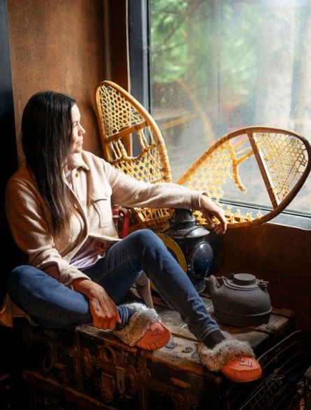Location Image for Faux Fur Street Suede Moccasins - Women's