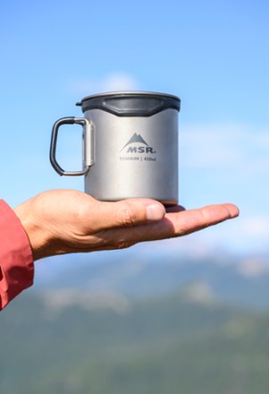 MSR Titan Titanium Camping Cup - Ultralight 450mL Backpacking Mug With Lid