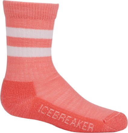 Icebreaker Hike Light Crew Macro Stripe Socks Pink M