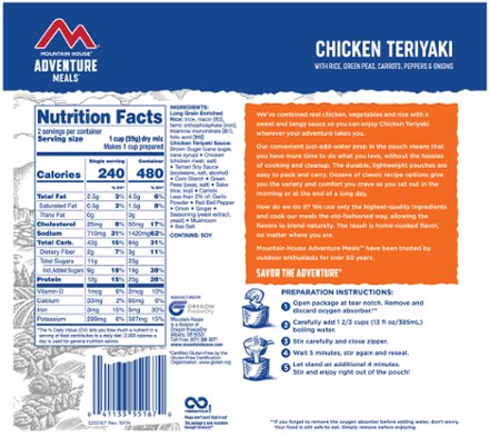 Mountain House Chicken Teriyaki with Rice - 2 Servings 1