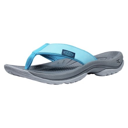 Kona Leather Flip Flops Women s Blue Atoll Blue Danube 10