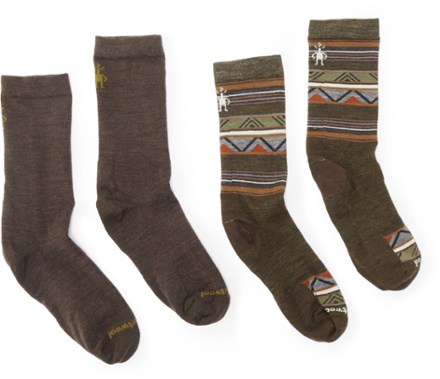 Smartwool Everyday Zig Zag Valley/Anchor Line Zero Cushion Crew Socks - Men's - 2 Pairs 0