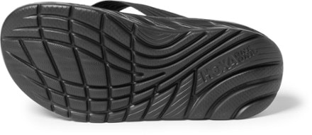 HOKA ORA Recovery Flip-Flops - Men's Sole view (Black/Dark Gull Gray)
