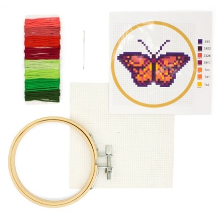 Kikkerland Mini Cross Stitch Embroidery Kit - Butterfly 2