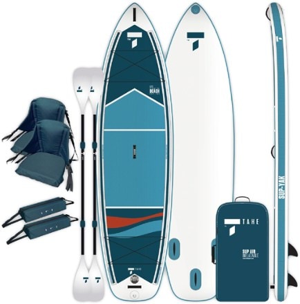TAHE Beach SUP-Yak Tandem Inflatable Stand Up Paddle Board with Paddles - 11'6" 0