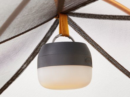 REI Co-op Flash 2 Tent Light (not included) hung on gear loop