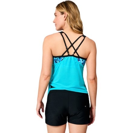 Free Country Side Tie Blouson Tankini Swimsuit Top - Women's 1
