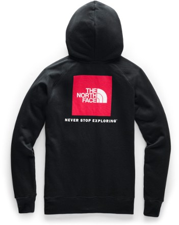 north face black and red hoodie