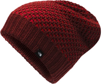 north face beanie red