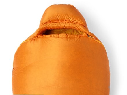 Marmot Lithium 0 Sleeping Bag Hood detail (Orange Pepper/Golden Sun)