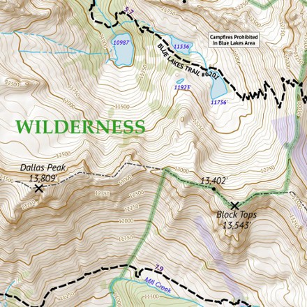 Outdoor Trail Maps Colorado 14ers Series Map - Mount Sneffels, Handies Peak, Redcloud Peak, Sunshine Peak 1