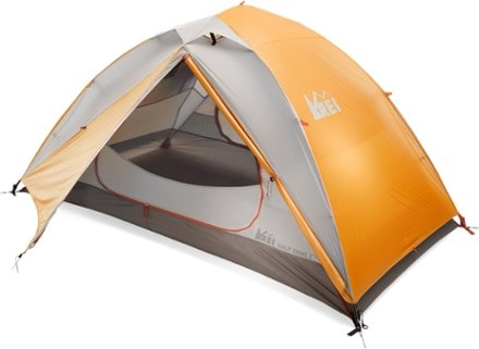 REI Co-op Half Dome 2 Tent open zipper (Lion)
