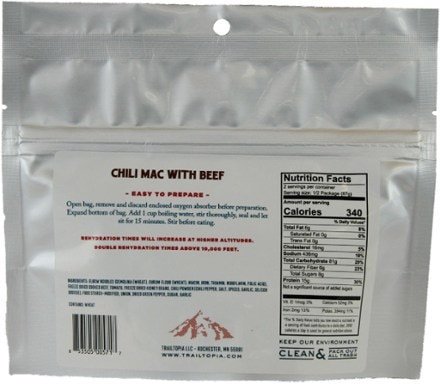 Trailtopia Chili Mac with Beef - 1 Serving 1