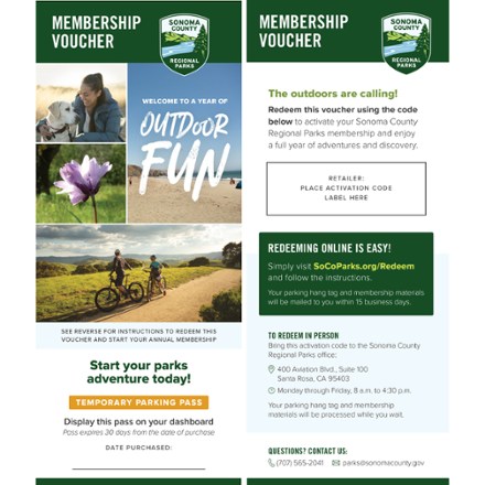 Sonoma County Regional Parks Membership 0
