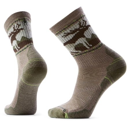 Smartwool Hike Light Cushion Mountain Moose Crew Socks 0