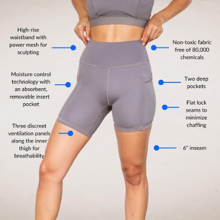 Oya Femtech Apparel 6" High-Waist Sculpting Shorts - Women's 10