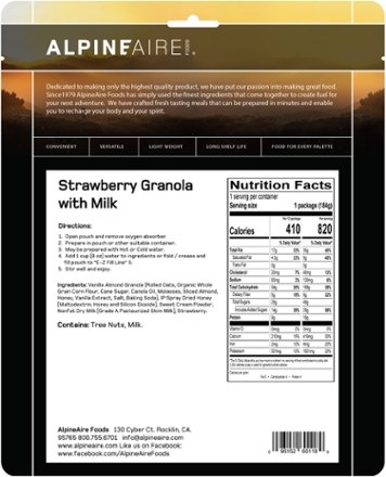AlpineAire Foods Strawberry Granola with Milk 2
