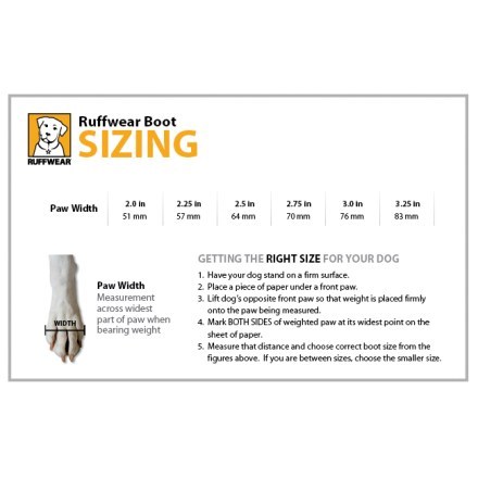 Sizing Chart (Red Rock)