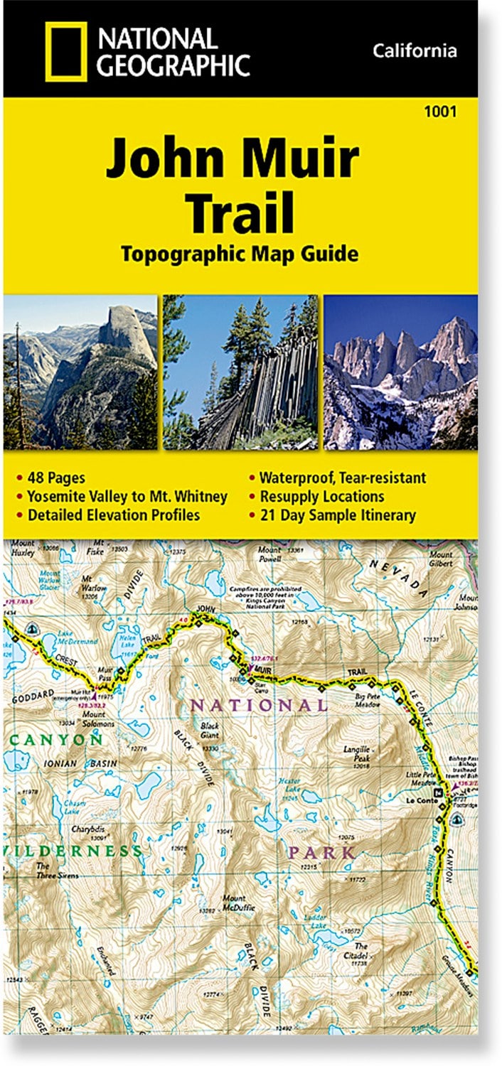 John Muir Trail Topographic Map Guide