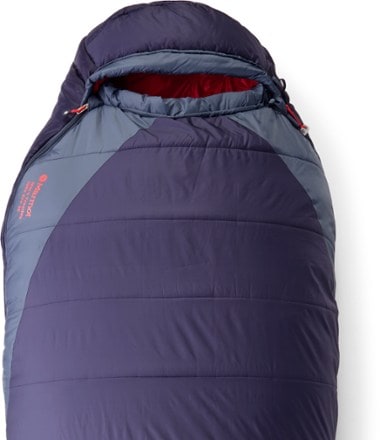 Marmot Trestles Elite Eco 20 Sleeping Bag - Women's Hood detail (Midnight/Storm)