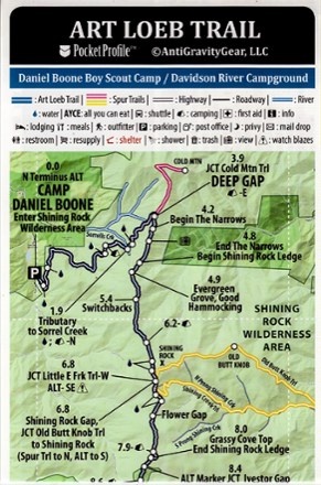 AntiGravityGear Art Loeb Trail Elevation Profile map 0