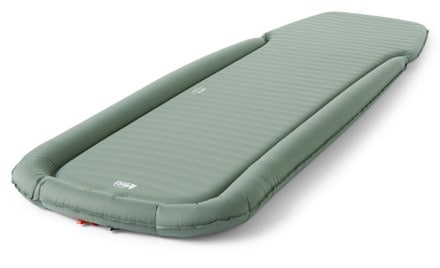 REI Co-op AirRail Plus Sleeping Pad 3/4 view (Sea Olive)