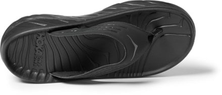 HOKA ORA Recovery Flip-Flops - Men's Top view  (Black/Dark Gull Gray)