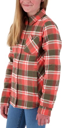 Obermeyer Avery Flannel Insulated Shirt Jacket - Coral Berm Plaid - Kids' 5