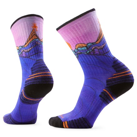 Smartwool Hike Targeted Cushion Mountain Sunrise Print Crew Socks - Women's 0