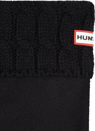 タイツ・ソックス HUNTER UNISEX Original 6 Stitch Cable Tall Bootsocks Black U Hunter Original 6 Stitch Cable Knitted Cuff Tall Boot Socks