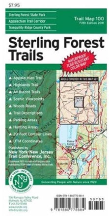 New York New Jersey Trail Sterling Forest Trails Map - 8th Edition 0