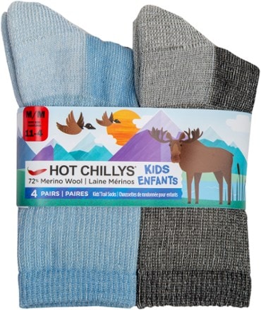 Hot Chillys Youth Wool Trail Socks - 4 Pairs - Kids' 2