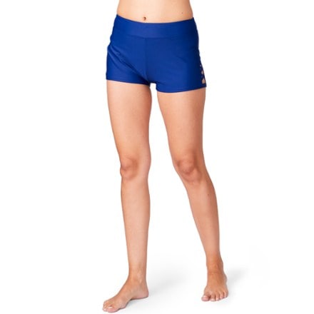 Free Country Laser-Cut Swim Boy Shorts - Women's 0