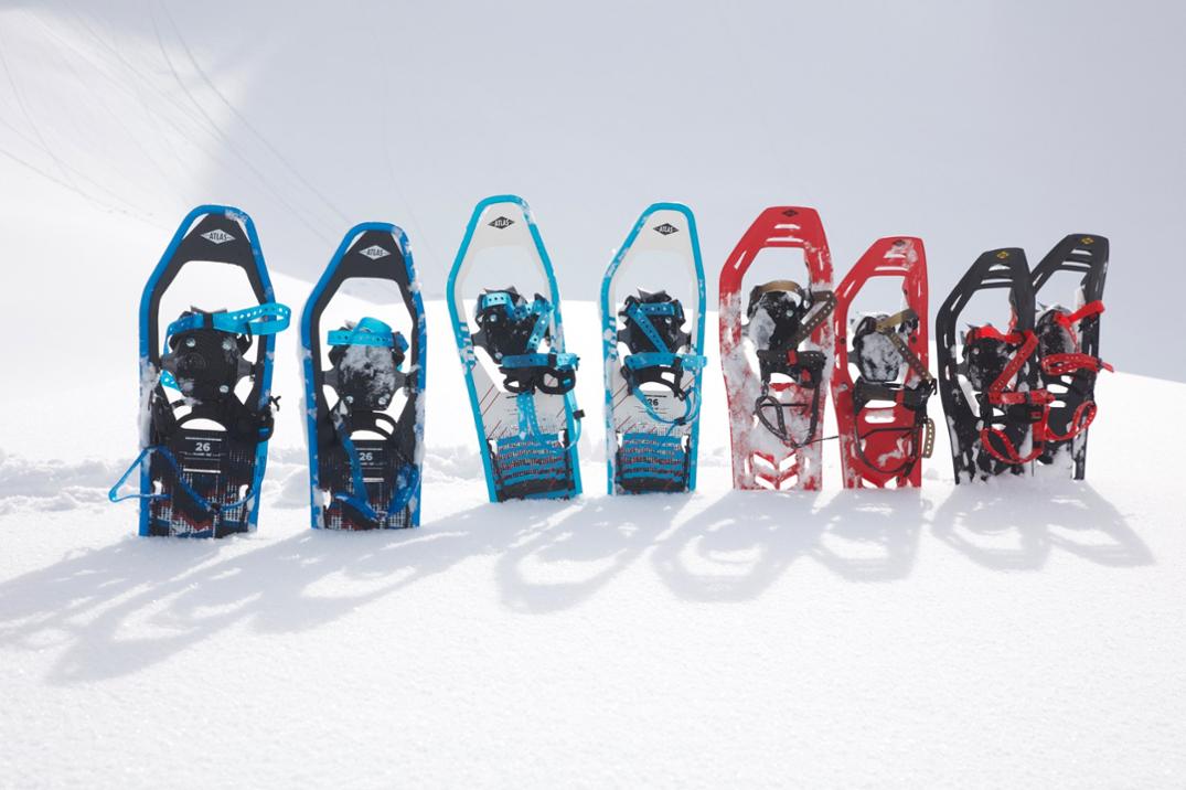 Atlas Range-BC Snowshoes For Men - Intermediate Backcountry, PackFlat Binding, Heel Lifts, Metallic