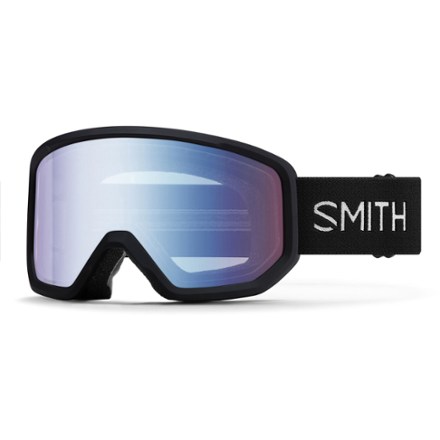 Smith Transfer Low-Bridge Fit Snow Goggles Black Blue Sensor Mirror