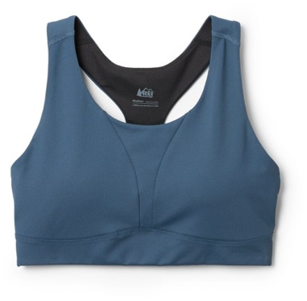 Calvin Klein Performance High-Neckline Racerback Medium-Support Sports Bra  Solitaire Blue Large Affordable Designer Brands