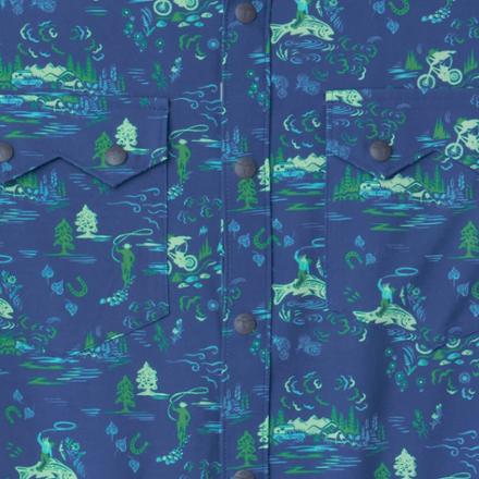 Swatch Image of color Navy Peony Biking Cowboy