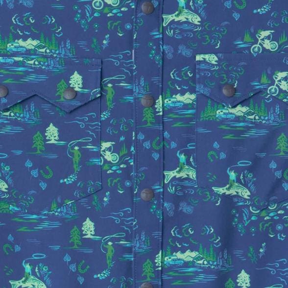 Swatch Image of color Navy Peony Biking Cowboy