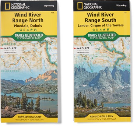 National Geographic Wind River Range North & South Topographic Maps - Package of 2 0